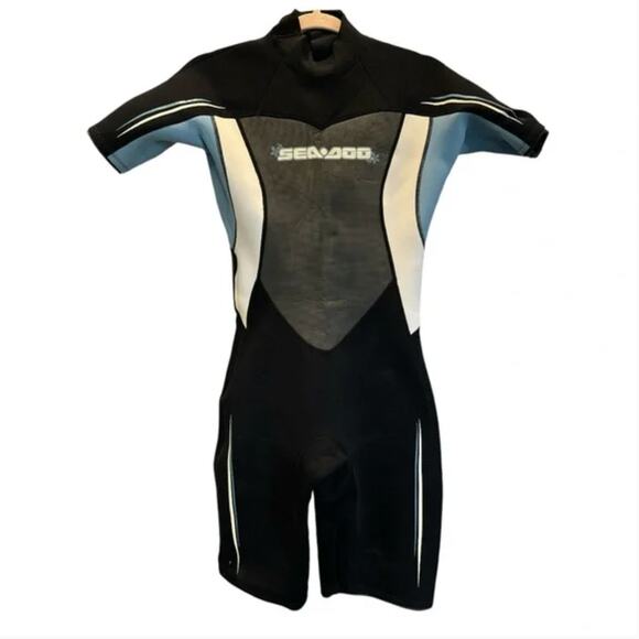 BRP Sea Doo Short Wetsuit Women's Size 9/10 Rear Zip Ultra Flex Stretch Material - Picture 1 of 8